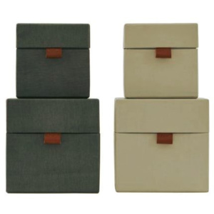 Úložný box (kostka) Dark grey/Beige Tmavě šedý - menší