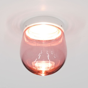 Dark Dropz, zápustné svítidlo s bílým okrajem a lehce červeným sklem, 1x50W GU10, prům. 10,5cm