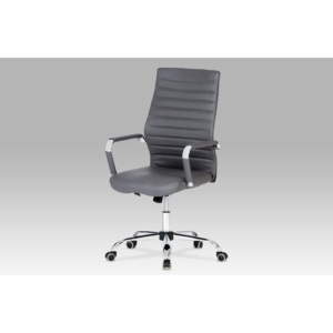 Kancelářská židle s houpacím mechanismem KA-Z615 GREY, koženka šedá