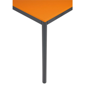 Stůl do jídelny - kulaté nohy, tmavěšedá konstrukce, 1600 x 800 mm, oranžová