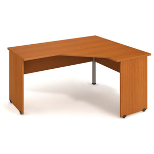 Rohový stůl, dřevěné nohy, hloubka 600 mm, levý, buk