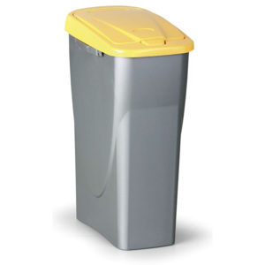 Odpadkový koš (š x h x v): 25 x 42 x 62 cm, 40 l, víko: žluté