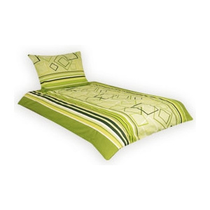 Vesna Povlečení na 2 postele 140x200 cm Čtverec zelený bavlna
