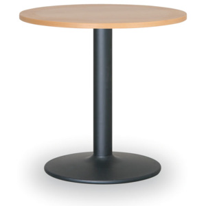 Konferenční stolek Zeus II, kruh 600 mm, černá podnož, deska třešeň