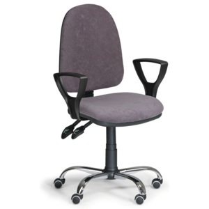 EUROSEAT Kancelářská židle TORINO s područkami, synchronní mechanika, šedá