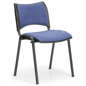 Konferenční židle SMART - černé nohy bez područek modrá