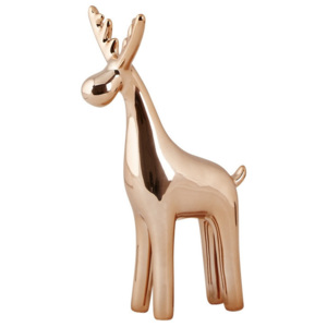 Dekorativní soška KJ Collection Reindeer Ceramic Copper