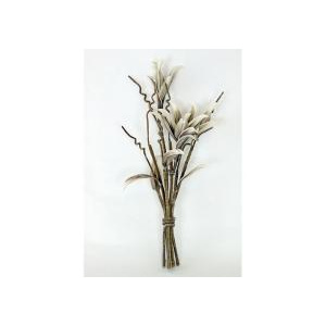 Magnolie ve vazbě, béžovo-šedá umělá květina pěnová - K-111