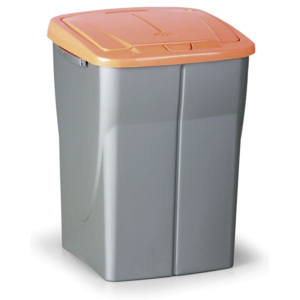 Odpadkový koš (š x h x v): 37 x 36,5 x 51,5 cm, 45 l, víko: oranžové