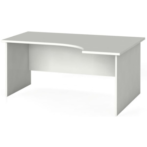 Ergonomický kancelářský pracovní stůl 160 x 120 cm, bílá, pravý