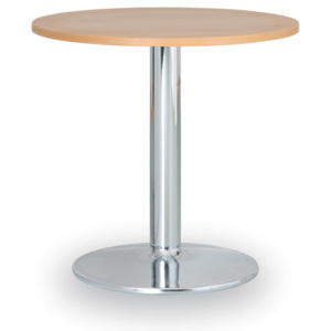 Konferenční stolek Zeus II, kruh 600 mm, chromovaná podnož, deska buk