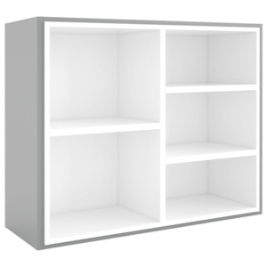 Knihovna Modul 800 x 1000 mm + vnitřní modul, šedá/bílá