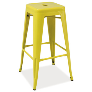 Barová kovová židle ve žluté barvě KN740