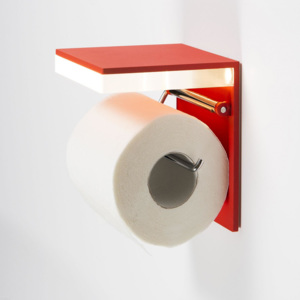 Dark L-hop 1, červený svítící držák na toaletní papír, 3W LED 3000K, výška 14cm, IP44