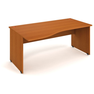 Ergonomický psací stůl, 1800 x 1000 mm, dřevěné nohy, pravý, buk