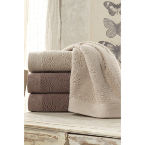 Soft Cotton Maly ručník LEAF 32 x 50 cm Hnědá
