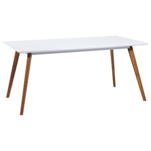 Jídelní stůl 180 cm v bílém laku s dekorem dub KN619