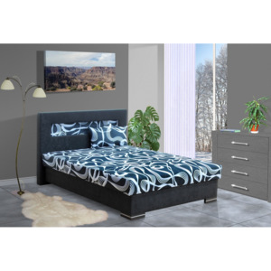 Čalouněná postel s úložným prostorem Mia Ivana + obraz zdarma Barva: černá