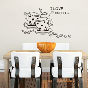 Decor4Walls Samolepka na zeď AY8268 Milujeme kávu 70x50cm