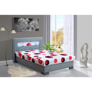 Čalouněná postel s úložným prostorem Mia Ivana + obraz zdarma Barva: šedá