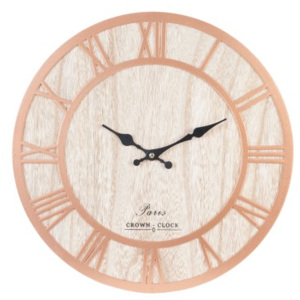 Hodiny oranžové Crown clock Ø 40*3 cm Clayre & Eef