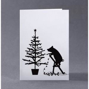 Vánoční přání s čuníkem Tree Trimming Pig