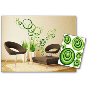 DIMEX ST1 021 Samolepicí dekorace na zeď - Zelené kruhy | 50x 70 cm | zelená