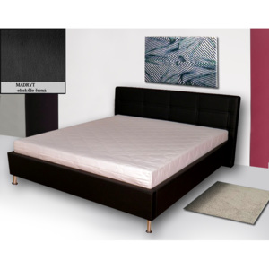 Luxusní postel Pusch 160x200cm Barva: eko kůže černá, typ matrace: matrace masážní 15cm