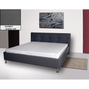 Luxusní postel Pusch 160x200cm Barva: eko kůže šedá, typ matrace: matrace masážní 15cm