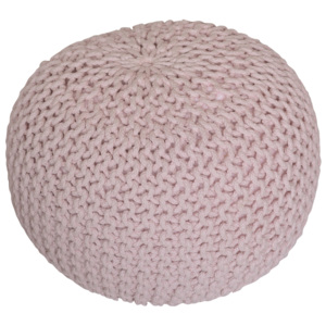 BallDesign Pletený PUF BALL, světle růžový
