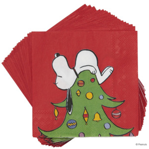 PEANUTS Papírové ubrousky Snoopy na stromě