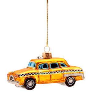 HANG ON Ozdoba taxi 10 cm - žlutá