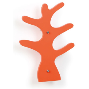 Dřevěný designový věšák, oranžový