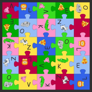 Vopi | Dětský koberec Puzzle - Dětský koberec Puzzle, vícebarevný