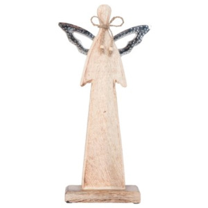 Dřevěný anděl vysoký na podstavci Clayre & Eef