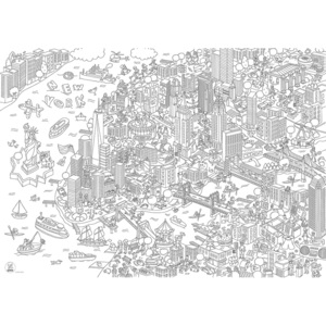 OMY Design & Play velká omalovánka plakát NEW YORK CITY, 115 x 80 cm