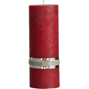 Lene Bjerre Dekorační svíčka RUSTIC, tmavě červená, velikost L, doba hoření 85 hodin