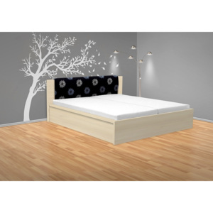 Manželská postel Gama s rošty lamino: akát, matrace: bez matrace, čelo: krátké čelo, typ roštu: standardní rošty