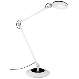 Trio Leuchten Roderic, bílá stolní lampa na pracovní stůl, 6W LED 3000K, výška 60cm
