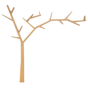 Netradiční designová dřevěná police ve tvaru stromu v dekoru borovice KN063
