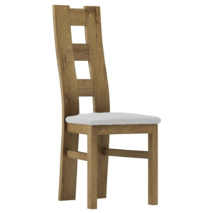 Dřevěná jídelní židle dub divoký a krémová látka KN062