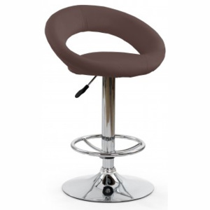 Barová židle H15 (hnědá/stříbrná)