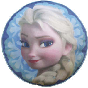 CTI Dětský kulatý polštář Frozen - Elsa, 36 cm - modrý