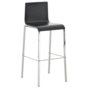 Barová židle v černé matné barvě s kovovou podnoží SET 2 ks DO044