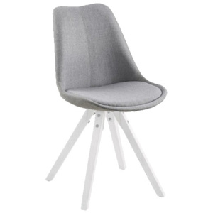 Jídelní židle Damian, čalouněná, světle šedá/bílá SCHDN00000632S SCANDI+