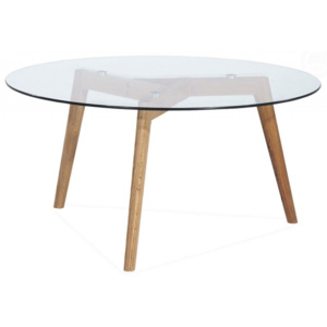 Konferenční stolek Wood Glass Ø 80 cm, sklo Swoodgl80L2 Design Project