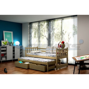Vomaks Dětská postel s výsuvnou přistýlkou DPV 006 200 cm x 90 cm Barva bílá