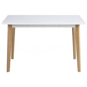 Pracovní stůl se zásuvkou Corby, 117 cm, bříza / bílá