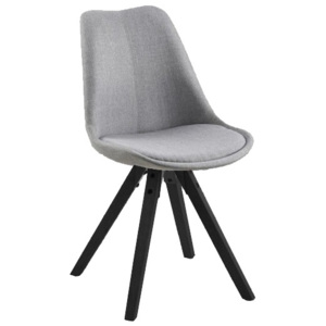 Jídelní židle Damian, čalouněná, světle šedá/černá SCHDN00000634S SCANDI+