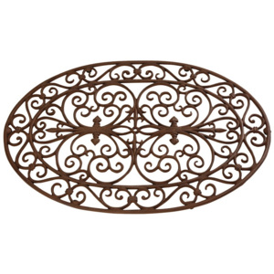 ESSCHERT DESIGN Litinová rohožka s ornamenty oválná 74x48,5x2cm